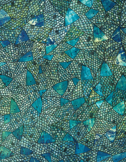 Blue Green Sardines | Framed Giclee Print on Canvas
